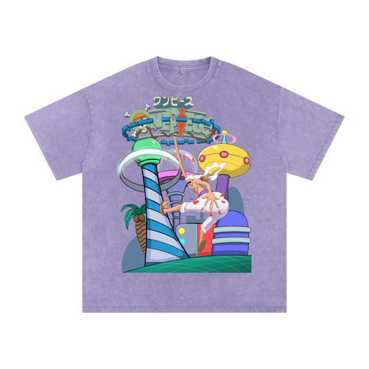 ONE PIECE EGG HEAD Acid Wash T-Shirt