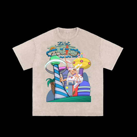 ONE PIECE EGG HEAD Acid Wash T-Shirt